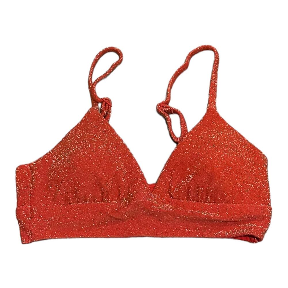 Women's Aerie Orange Sparkly Bralette Size XS